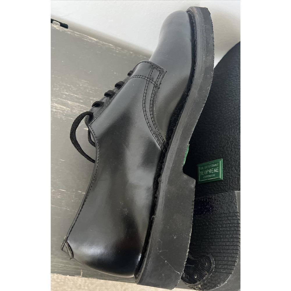 Herman Bootmakers Black Work Shoes Lace Up Neoprene Cushion MENS Size 8D EUC - Picture 9 of 12